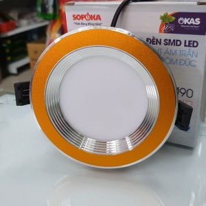 Bóng đèn led âm trần 3 Chế Độ màu 6W Downlight nhôm đúc Viền Trắng V2 SOPOKA