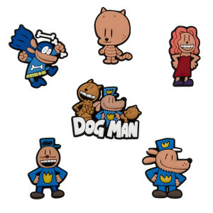 6PCS/sets New Cute Dog Man Carto Shoe Charms Cartoon Accessories Decorations PVC Classic Clog Buckle for Kids Party Xmas Gifts