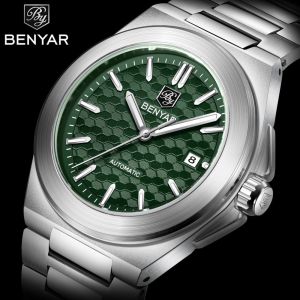 Pagani Design | Benyar designs a new honeycomb dial luxury brand mens business mechanical watch stainless steel luminous mens automatic watch