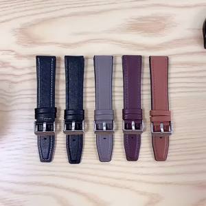 20mm 22mm Leather and Silicone Hybrid strap for Samsung Galaxy Watch4 6 Classic 47mm 46mm/Galaxy Watch6 40mm 44mm Band Bracelet