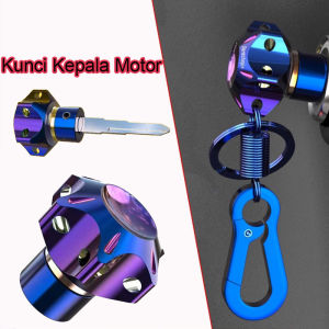 ZCAUTO Modifikasi Motor Mobil Listrik Gantungan Kunci Kepala Kunci Titanium Yang Ddibakar