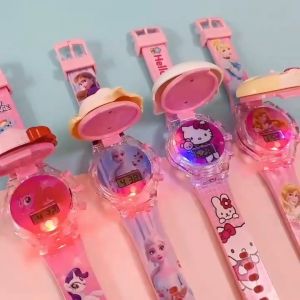 Kids Watch with Music and Light Iron Man Cartoon Watch for Girls Digital Watch Flip Watch Toy