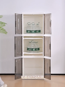 SUNOOM ตู้เสื้อผ้า ตู้เก็บของ ตู้เสื้อผ้าผู้ใหญ่ ป้องกันฝุ่นและโปร่งใส พับเก็บได้ สไตล์การออกแบบโมเดิร์น ประหยัดพื้นที่