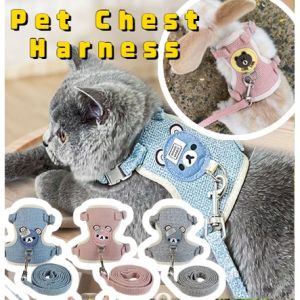 Cat Leash Vest Style Clothes Cute For Cat And Dog Puppy Adjustable Leash Harness
