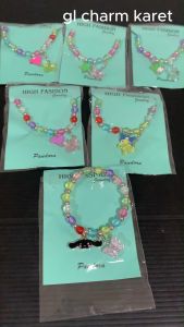 STIPA Gelang Karet Mote Charm Karakter Manik Warna Bangle Tangan Beads San rio LZ