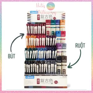 HOTIS - 25 MÀU - Bút gel bấm màu vintage ngòi 0.5mm DS-099 Light Retro Gel Pen - 1 cây