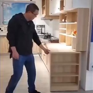 Bộ phụ kiện bàn xoay xếp gọn trên kệ thông minh bằng thép mạ chống gỉ