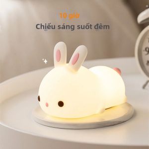Đèn LED RGB Thỏ Đèn Ngủ Cảm Ứng Cảm Biến 16 Màu USB Sạc Silicon Bunny Đèn Cho Trẻ Em Đồ Chơi Cho Bé Lễ Hội Quà Tặng
