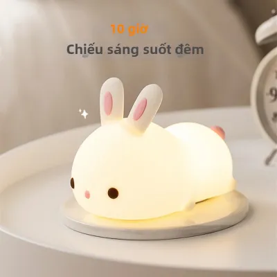 Đèn LED RGB Thỏ Đèn Ngủ Cảm Ứng Cảm Biến 16 Màu USB Sạc Silicon Bunny Đèn Cho Trẻ Em Đồ Chơi Cho Bé Lễ Hội Quà Tặng
