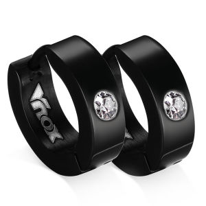 VNOX Cute Hoop Earrings for Men Punk Stainless Steel Huggie Small Earrings 4 Color