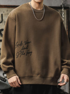 American Retro Print Loose Fleece Hoodie