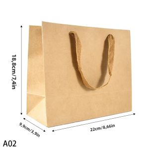 Túi Giấy Kraft Màu Nâu 5/10/20 Chiếc Dùng Làm Quà Tặng Đám Cưới Sinh Nhật Tiệc Giáng Sinh - Túi Xách Đóng Gói Quà Tặng Thân Thiện Với Môi Trường