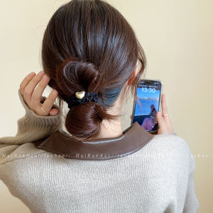 ริบบิ้นผมทรงหัวใจโลหะสุดเรียบง่ายพร้อมความยืดหยุ่นสูง เครื่องประดับผมสไตล์เกาหลี สายรัดผมทรงตัวอักษรแบบลำลองสำหรับผู้หญิง