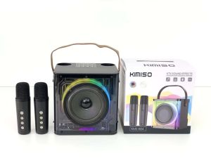Loa Bluetooth karaoke mini KIMISO KMS-804 kèm 2 micro không dây xách tay công suất lớn âm thanh sống động- Hàng nhập khẩu chính hãng