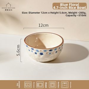 MODERN SWEETHOME | Underglaze Multicolor Porcelain Soup Rice Bowl