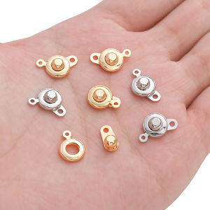 1pc Copper 18K Gold Plated Snap Button Jewelry Connector Buckle For Handmade Bracelet Necklace Earring Keychain DIY Craft Jewelry Making