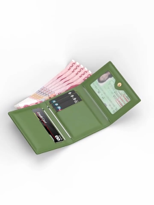 【Y2E2noa】Card Holder Wallet For Man&Women Slim 3-Fold Card Bag 2 In1 Personalized Original Card Bag Multiple Card Slots Large Capacity Anti-demagnetization Card Holder Organizer Leather Waterproof Simple Light Paper Currency Drving License ID Card Storage