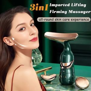3 in 1 electric facial massager Cream applicator Neck face eye massager with 3 replacement heads gifts for mother