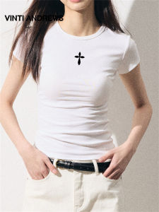 Slimming Straight-Shoulder T-Shirt
