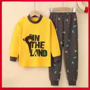 Pure Cotton Childrens Underwear Set Warm Base Layer Sleepwear for Middle And Older Kids Autumn And Spring Season Essential