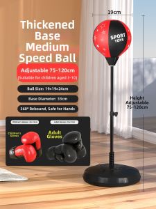 hongdeng | Stress Relief Boxing Speed Ball Reaction Trainer Punching Bag with Gloves for Children
