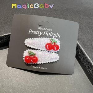 Cute Cherry BB Baby Girl Hair Accessories Sweet Fine Sparkling Hair Clips Edge Clips Childrens Fashion Accessories