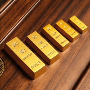 Solid Fake Gold Brick Pure Copper Simulated Brass Decorative Bank Plated Gold Yellow Metal Alloy Home Decorations Artifacts