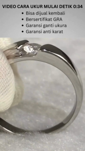 Cincin Couple Moisanite Perak 92% lapis Emas 8K & Lapis Platinum Silver Berlian Moissanite GRA - Tiaria Cincin Silver Emas Putih Titanium Asli Wanita Pria Anti Karat Tunangan Nikah --AEA06