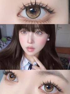Softlens 2pcs BOSTON Seri Soflen Brown Gray Contact Lens Korea Normal Soflens Bigeyes 14.2 MM