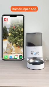 HOMERUNPET เครื่องให้อาหารสัตว์เลี้ยงอัตโนมัติ รูปแบบ Smart Pet Feeder PF20 สำหรับคุณภาพ ที่ใช้งานได้บน APP มีชาม 2