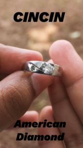 [Bayar di Tempat] Cincin Pria Titanium Anti Karat Batu American Diamond Kode CCZ 05