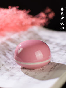 Jingdezhen Ceramic Clay Box Small Size Pink Green Seal Cutting Tall Crown Porcelain Cup Tools Calligraphy Materials Inkpad Porcelain Box