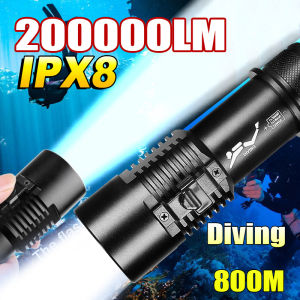 IPX8 20000LM XHP199 LED Diving Flashlight Underwater Scuba Diving Torch Waterproof Professional Powerful Diving Lantern 26650