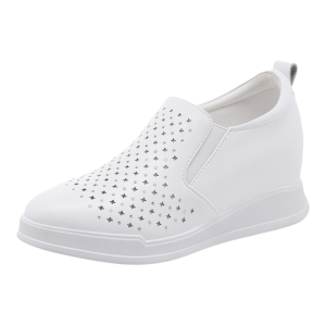 Reddragonfly | Summer Ventilated Hole-Punched Breathable Elevating Heel White Shoes