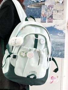 กระเป๋าเป้สะพายหลังใส่หนังสือความจุขนาดใหญ่สำหรับนักเรียนมัธยมปลายและนักเรียนวิทยาลัย กระเป๋าเดินทางแบบสะพายไหล่คู่สำหรับเยาวชน