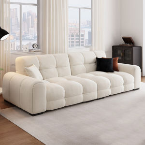 Modern Minimalist Italian Style Sofa Cloud Feeling Velvet Straight Row Luxury Light Living Room Candy Bubble Foam Couch