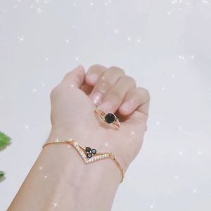 SET PERHIASAN GELANG SERUT DAN CINCIN MOTIF FUJI /SET-551/SET-614