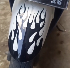 Burning Fire Flame Sticker for Motorcycle Stickers Waterproof Decals Hot Fender Honda Vinyl Decal