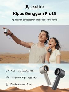 JISULIFE Kipas Angin Mini Portable Blower Angin Super Kencang High Speed Brushless Turbo Jet Kipas Pendingin Cepat Dengan Pengaturan 1-100 Tingkat Dan Layar Digital