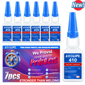 LOOLIFL 410 Instant Glue Cyanoacrylate Super Glue 5 Seconds Quick-Drying for Metal Plastic Rubber Wood Glass DIY Bonding Tool