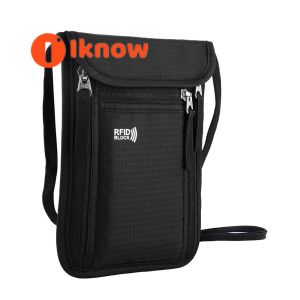 I know Travel Pouch Neck Wallet Family Passport Holder Organizer Case with RFID Blocking