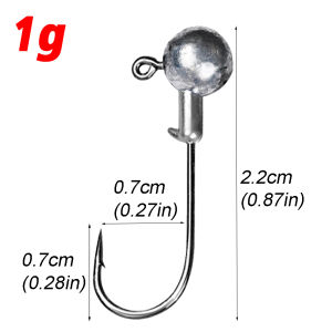 LAKBAT 10 Chiếc Đầu Jig Móc Bộ Mềm Dụ Crankbait Câu Cá Bass Thép Carbon Cao Cấp 1G-20G Rigging Giải Quyết Phụ Kiện
