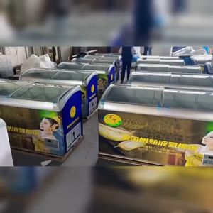 ✅Ready Stock✅ 150cm Glass Commercial Ice Cream Freezer Aiskrim Top Horizontal Fridge Door Chest Refrigerator Komersial