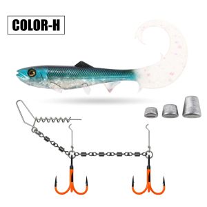 Spinpoler Firebomb Long Wavy Tail Soft Swimbait 17.5cm/22cm Flame Stinger Rig Kit Saltwater Big Game Sea Boat Fishing Lure Peche
