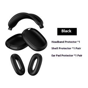 Silicone Protective Cover Set for AirPods Max Headband Ear Cup & Ear Tips Anti-Scratch Shockproof Washable Multi-Color Accessory