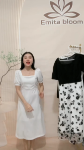 white dress party Elegant vintage Gaun lengan pendek wanita kekinian dress raya 2024 manis prom simple Gaun musim panas wanita gemuk dress formal