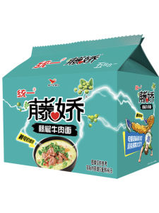 Unified 100 Rattan Jiao Rattan Pepper Beef Flavor Instant Noodles Bagged Whole Box Ramen Instant Noodles Instant Soup Expert Midnight Snack