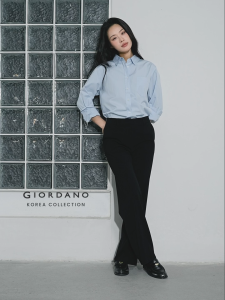 Giordano Korea Collection Womens Polyester Viscose Mid Rise Pleated Pants 05415552