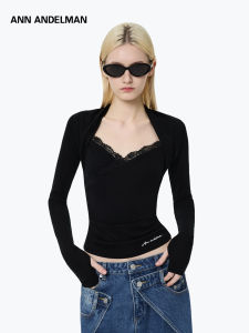ANN ANDELMAN | Lace Trimmed Fitted T-Shirt
