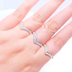 [GRATIS CETAK NAMA] Cincin Titanium V-shape Anti Karat  | Cincin Pasangan | Cincin Hadiah | Cincin Lamaran | Cincin Tunangan | Aksesoris Fashion Wanita